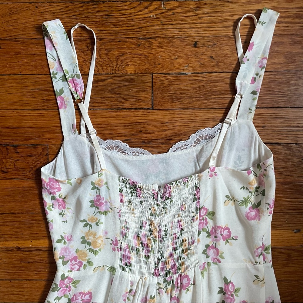 NWT Reformation Irisa Sweetheart Floral Lace Detail Midi Dress Size 8 Posy - Picture 12 of 15
